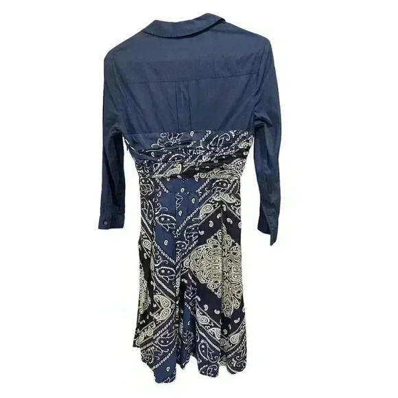 - Holding Horses Navy Ruched, Flared Bandana Dress, Size 2, Pre-Owned - Picture 7 of 9